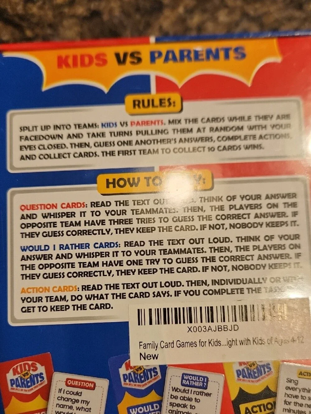 Kids vs Parents Family Game - Blue & Red